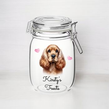 Personalised Cocker Spaniel Kilner Style Dog Treat Jar, 2 of 2