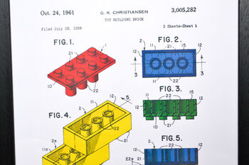 Framed Lego Block Sheet One Coloured Art Print, 7 of 7