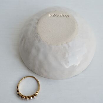 Personalised Pottery Wedding Gift Splatter Ring Dish, 5 of 9