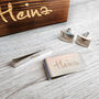 Personalised Cuff Links, Clips And Wood Box, thumbnail 3 of 4