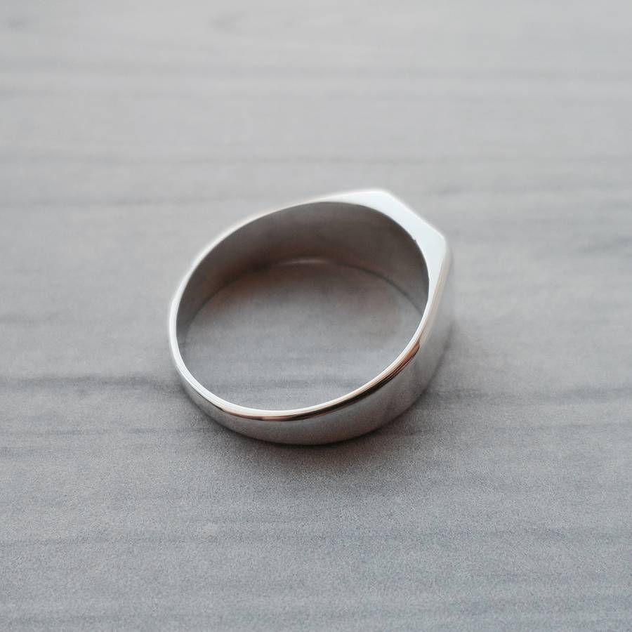 Personalised Initial Silver Signet Ring By Van Buskirk Jewellery