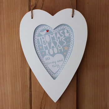 Personalised Children's Heart Room Sign, 3 of 7