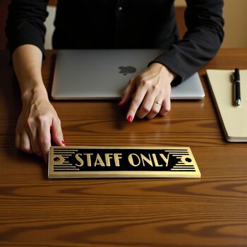 Staff Only Metal Door Sign Art Deco Or Modern, 4 of 8