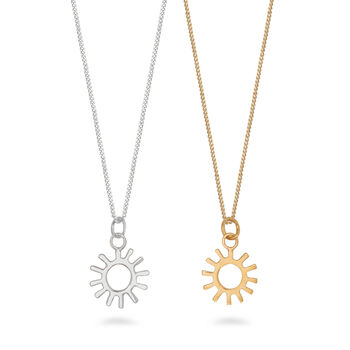 Sun Charm Necklace Sterling Silver, 4 of 8