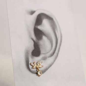 Japanese Oak Leaf Jewel Earrings, 4 of 11