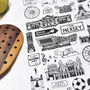 Liverpool Illustrated Black And White Tea Towel, thumbnail 2 of 8