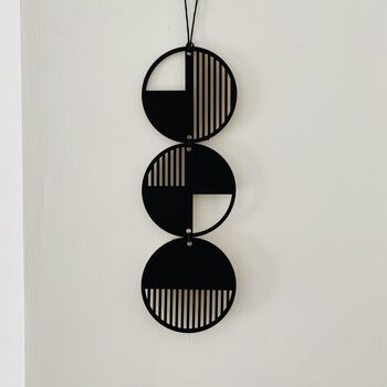 Black Cut Out Geometric Monochrome Wall Hanging, 2 of 6