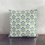 Blue Floral Block Print Chenille Cushion Cover, thumbnail 8 of 12