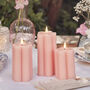 Three Pink Flower Tru Glow® LED Candles With Timer, thumbnail 1 of 4
