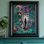 Zebra In Heels In Tropical Flower Jungle Wall Art Print, thumbnail 5 of 7