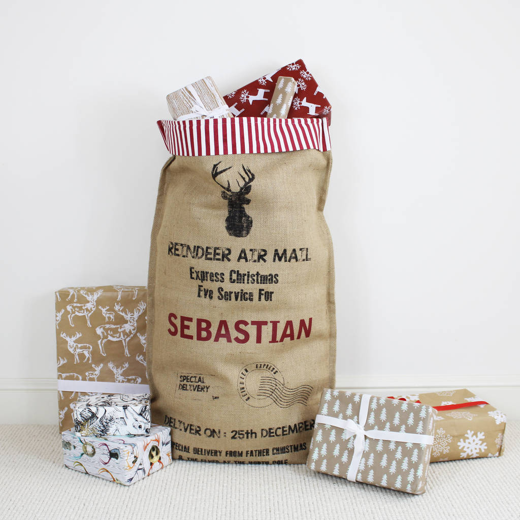 christmas hessian sacks wholesale