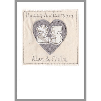 Personalised 25th Silver Wedding Anniversary Card, 12 of 12