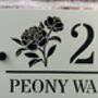 Personalised Peony Design House Acrylic Number Sign, thumbnail 3 of 6