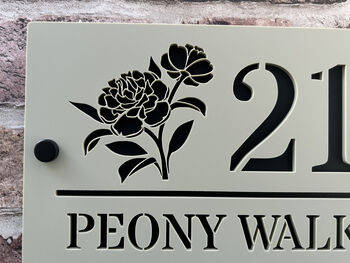 Personalised Peony Design House Acrylic Number Sign, 3 of 6