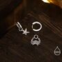 Sterling Silver Crab And Starfish Huggie Hoops, thumbnail 5 of 12