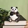 Handmade Sitting Panda Concrete Sculpture, thumbnail 2 of 7