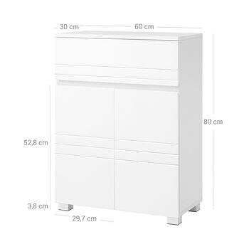 Cabinet On Stand Storage Unit With Drawer Double Door, 8 of 8
