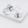 Round Crystal Faceted Clear Glass Mortice Door Knobs, thumbnail 1 of 5