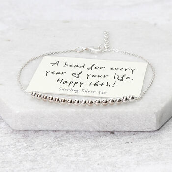 Sterling Silver Happy 16th Bead For Every Year Chain Bracelet, 4 of 8