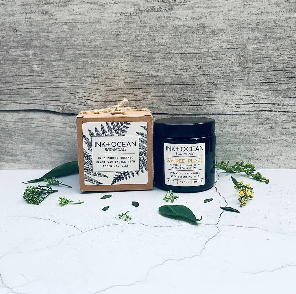 'Sacred Place' Aromatherapy Botanical Plant Wax Candle By Ink & Ocean