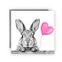 Cute Bunny Balloon Birthday Card, thumbnail 1 of 4