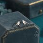 Sterling Silver British Black Bird Stud Earrings, thumbnail 5 of 12