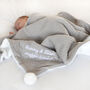 Personalised Grey Cable Knit Pom Pom Blanket, thumbnail 8 of 12
