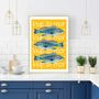 Sea Bass Print On Typography Background, thumbnail 2 of 3
