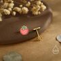 Stering Silver Tomato Stud Earrings, thumbnail 4 of 12