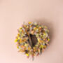 Dried Flower Wreath With Yellow And Pink, thumbnail 2 of 5