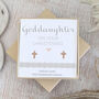 Rose Gold ‘Goddaughter, On Your Christening’ Crucifix Earrings, thumbnail 1 of 4