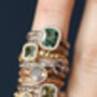 Double Band Teal Tourmaline Engagement Ring, thumbnail 4 of 4