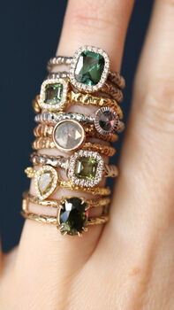 Double Band Teal Tourmaline Engagement Ring, 4 of 4