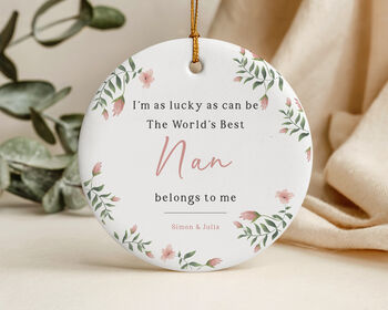 World's Best Nanny, Personalised Grandma's Mother's Day Ceramic Keepsake, 4 of 5