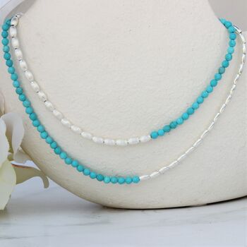 Turquoise Howlite And Sterling Silver Necklace Or Bracelet, 7 of 11