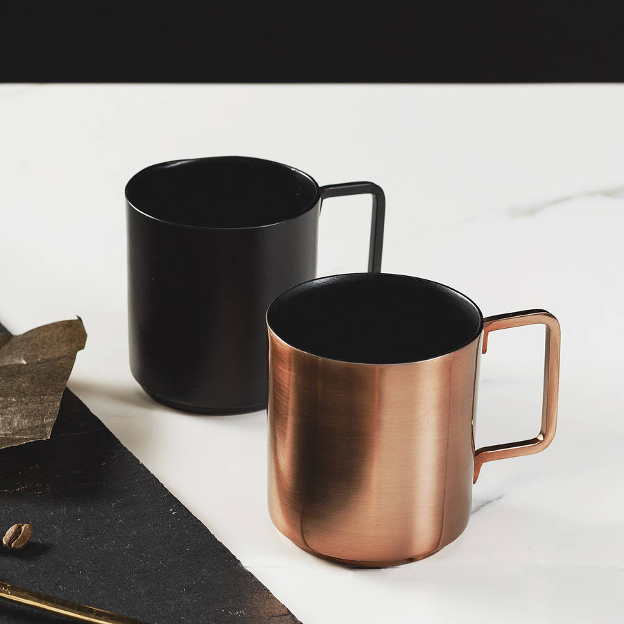 Copper And Black Espresso Mugs By Marquis & Dawe
