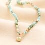 Two Way Shell Beaded Necklace Bracelet In Gold, thumbnail 1 of 6