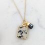 The Duo Dalmatian Jasper Necklace, Gold Plated, thumbnail 3 of 12