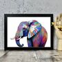 Elephant Of Many Colours Illustration Art Print, thumbnail 2 of 2