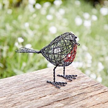 Set Of Two Wire Robin Decorative Ornament, 5 of 7