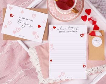 Heart Personalised Love Letter With Heart Confetti, 3 of 3