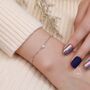 Sterling Silver Cz Moon And Star Motif Bracelet, thumbnail 5 of 12