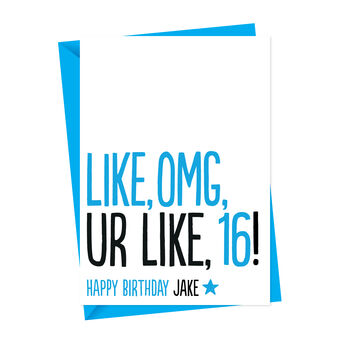 Omg Ur Like… Birthday Card Personalised, 5 of 5