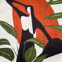 Abstract Woman Themed With Green Leaves Cushion Cover, thumbnail 2 of 7