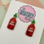 Hot Sauce Glitter Resin Earrings, thumbnail 2 of 4