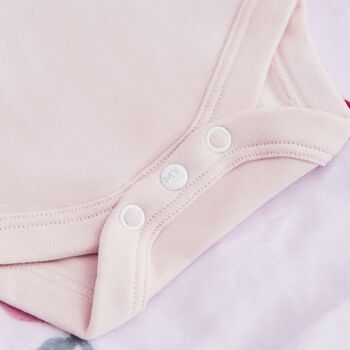 Personalised 1st Valentine's Day Bodysuit In Pink, 2 of 3