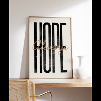 Hope, Always Hope, Letterpress Positive Quote Print, 5 of 6