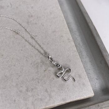 Sterling Silver Snake Necklace, 7 of 10