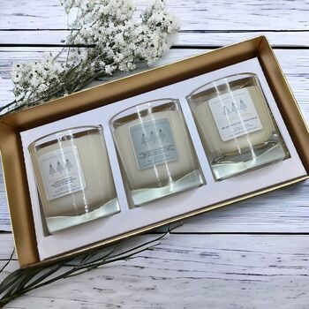 Xmas Candle Gift Set X3 Aromatherapy Blends Home Fragrance Gift Box, 10 of 10