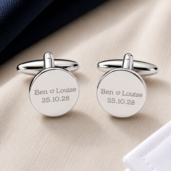 Personalised Engraved Silver Cufflinks, 4 of 8